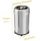 Hls Commercial 13 gal Round Indoor Metal Can, Silver, Open Top, Stainless Steel, 14.1 in HLS13STRM - alternate 2